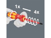 Набор насадок WERA Kraftform Kompakt Turbo i Imperial 1 VDE Tool Finder с 2 отвёртками-битодержателями, 16 пр. 006641