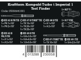 Набор насадок WERA Kraftform Kompakt Turbo i Imperial 1 VDE Tool Finder с 2 отвёртками-битодержателями, 16 пр. 006641