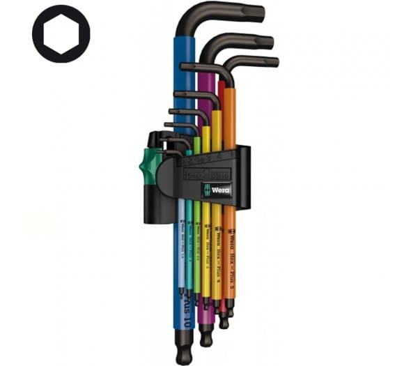 Набор Г-образных ключей WERA 950 SPKL/9 SM N Multicolour BlackLaser 073593