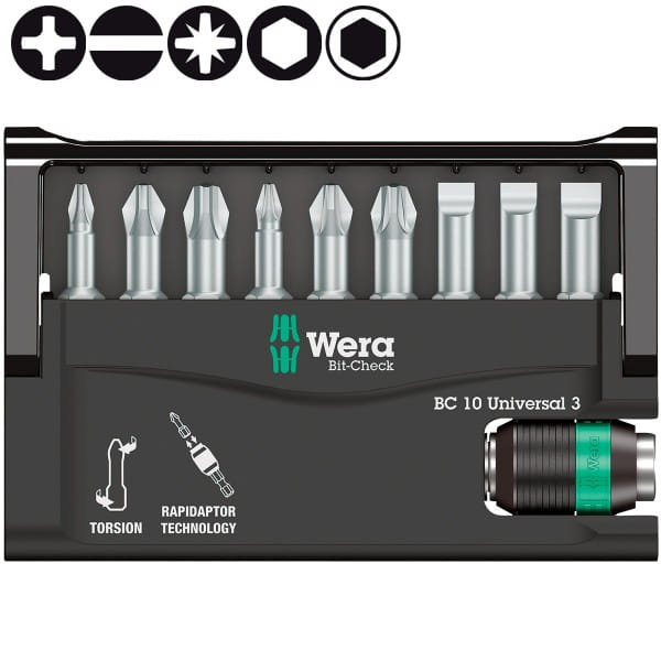Набор WERA Bit-Check 10 Universal 3 056375