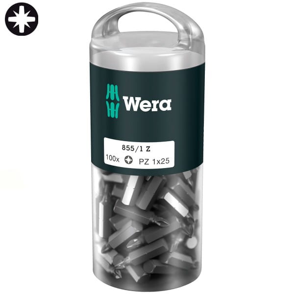 Биты WERA 855/1 Z DIY 100 PZ 1 x 100 шт. 072443