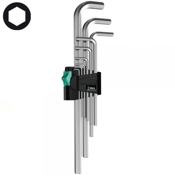 Набор г-образных ключей, метрических, хромированных WERA 950 L/9 SM N 021909