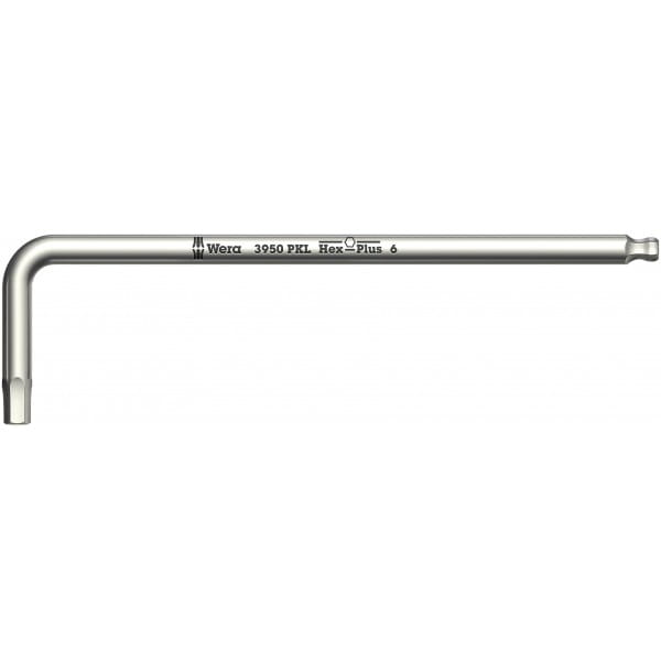 Ключ Г-образный WERA 3950 PKL, нержавеющая сталь, метрический, 3x123 мм 022703