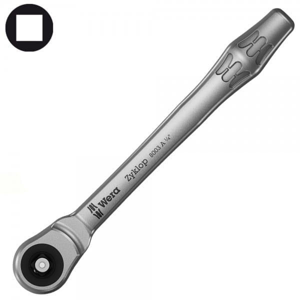 Трещотка ZYKLOP Metal Push со сдвижным квадратом WERA 004003