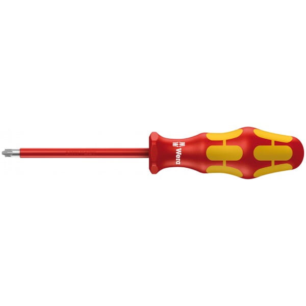 Отвертка диэлектрическая Pozidriv/шлиц WERA Kraftform Plus 165 i PZ/S VDE, #2 / 100 мм, 006191