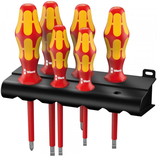 Набор диэлектрических отвёрток WERA 160 i/6 Rack VDE 6 предметов, PH 1-2, SL 2.5-3.5-4-5.5 006145