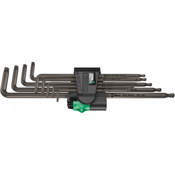 Набор Г-образных ключей WERA 967/9 TORX XL 1 удлиненные с шаром 9 пр., TX 8/9/10/15/20/25/27/30/40 024460
