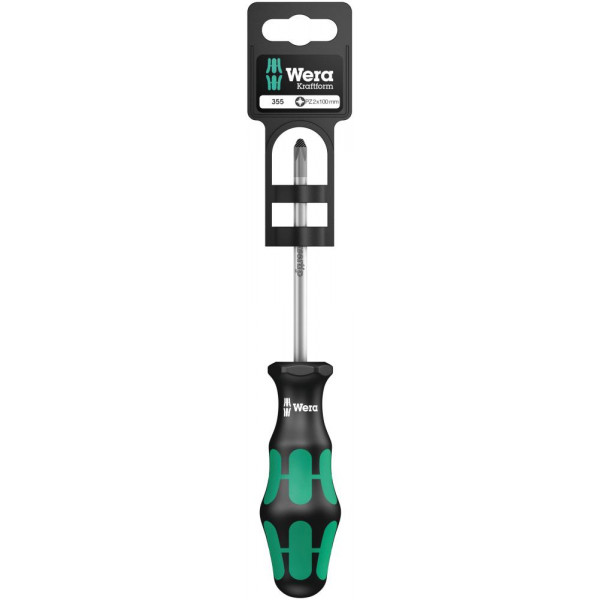 Отвёртка WERA 355 PZ SB крестовая PZ 2 x 100 мм 100057