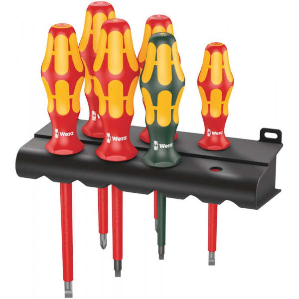Набор диэлектрических отвёрток WERA 160 i/168 i/6 Rack VDE 6 пр., PH 1-2, SL 3.5-5.5, Robertson R 1-2 347777