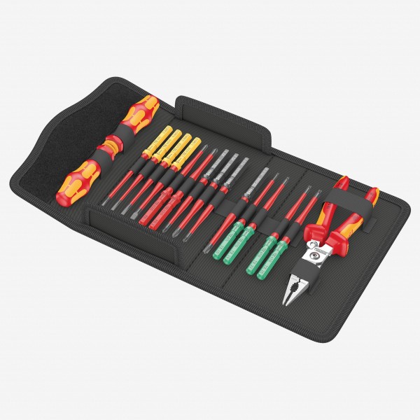 Набор бит с битодержателем WERA Kraftform Kompakt VDE 17 extra slim 1 Tool Finder 2x9x98; PH1x157; PH2x157; PZ1x157; PZ2x157; 1x1x157; 1x2x157; TX1 WE-006612
