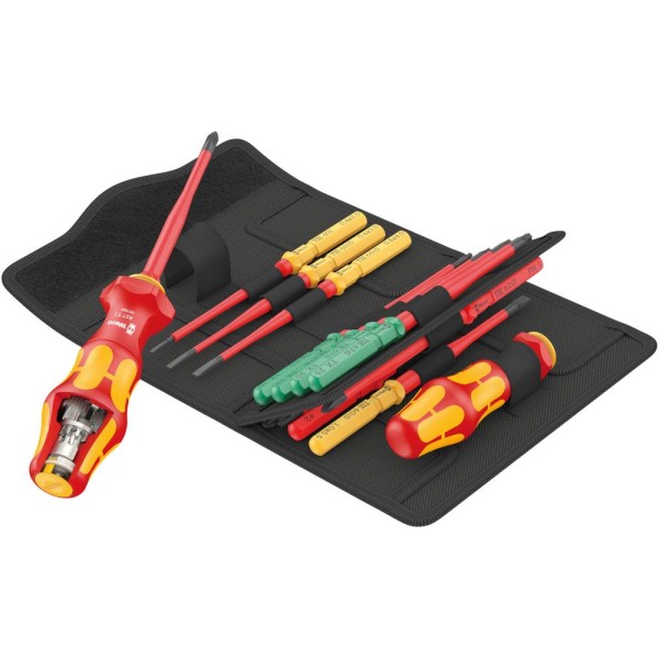 Набор насадок WERA Kraftform Kompakt Turbo i Imperial 1 VDE Tool Finder с 2 отвёртками-битодержателями, 16 пр. 006641